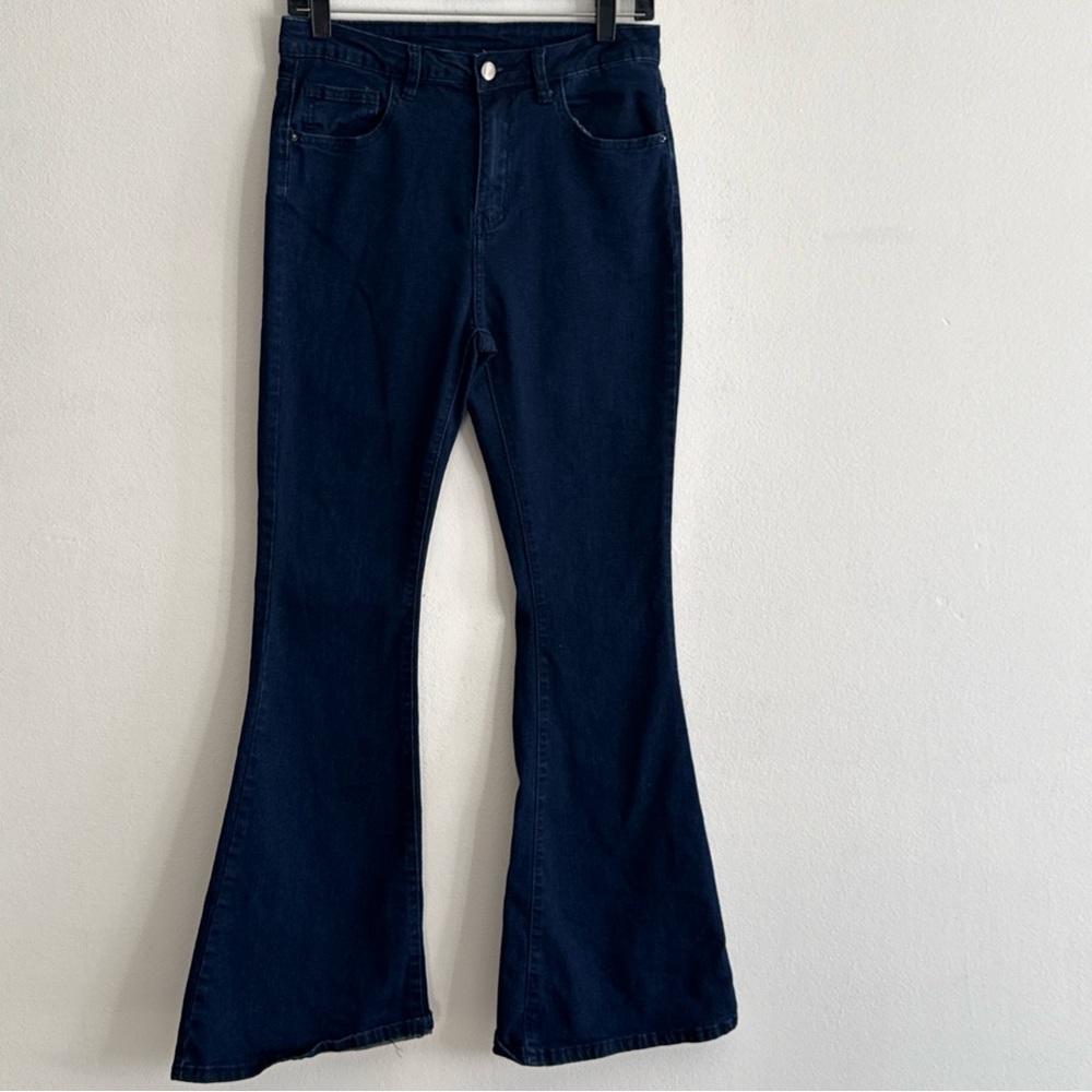 SHEIN Dark Blue Wide Leg Jeans